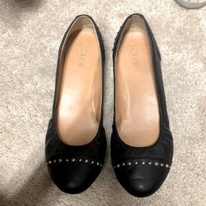 Jcrew studded black flats! Like new